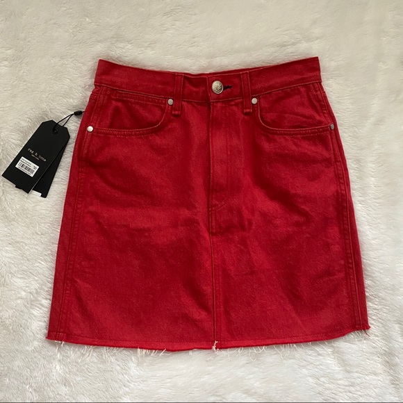 Rag & Bone Revolve Moss Denim Mini Skirt - Picture 5 of 6